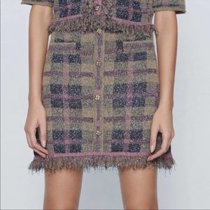 Zara plaid mini skirt.